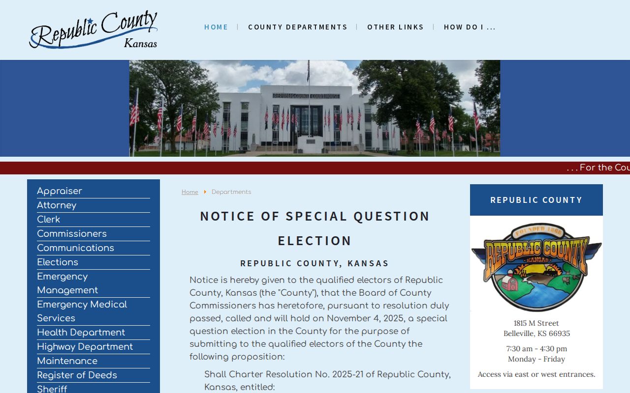Republic County Jail release records and county facility information